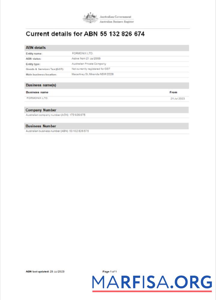 Printable Australia business registration Word and PDF template scr